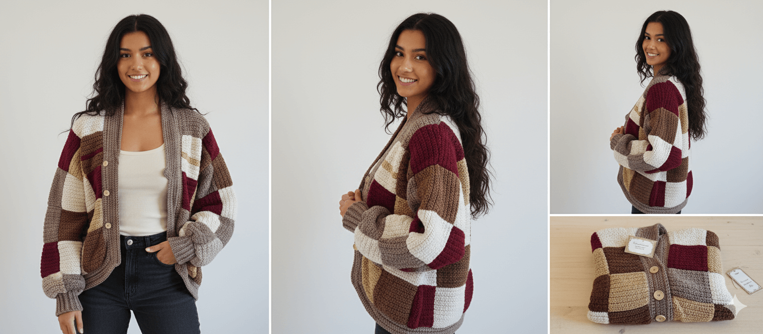 Adult Patched Cardigan